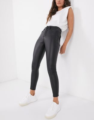 stradivarius coated jeans