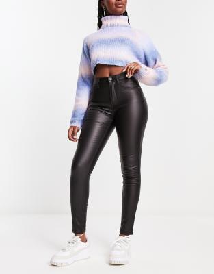 stradivarius coated jeans