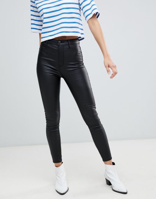 asos coated skinny jeans