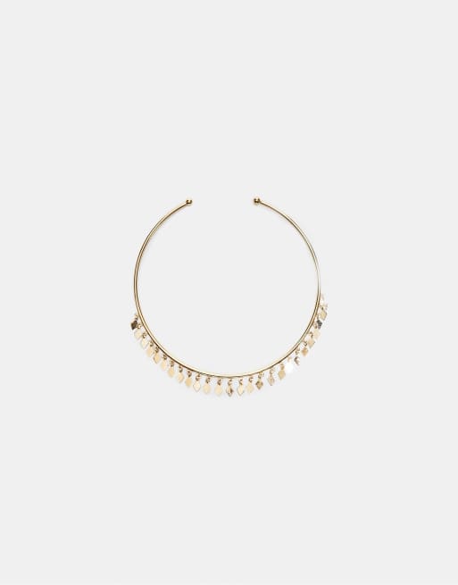Stradivarius collana choker con charm mini color oro