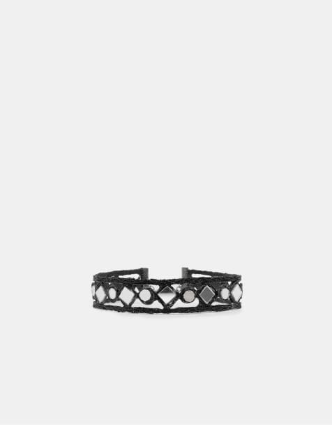 Stradivarius - Collana choker corta nera con specchietti - view 1