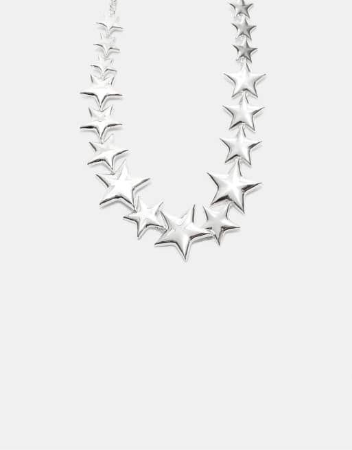 Stradivarius - Collana grigia con stelline