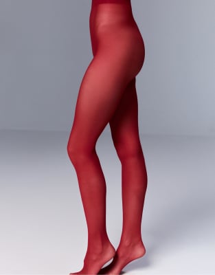 Stradivarius - Collants 50 deniers unis - Rouge | ASOS