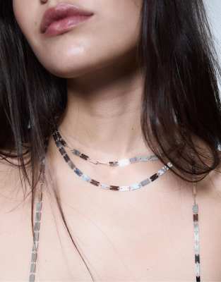Stradivarius - Collier chaîne long - Gris