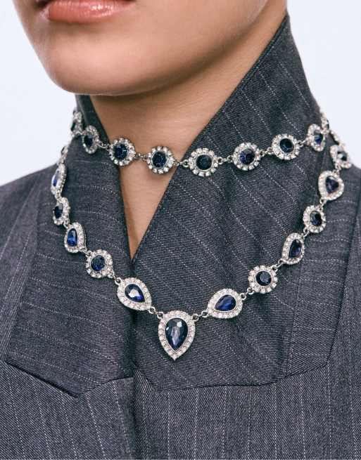 Stradivarius collier orné de pierres grises, 2 de 4