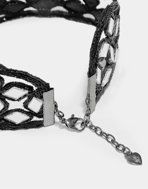Stradivarius - Collier ras de cou effet miroir - Noir, 4 de 4