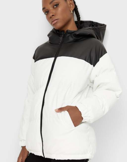 Colour block store padded jacket