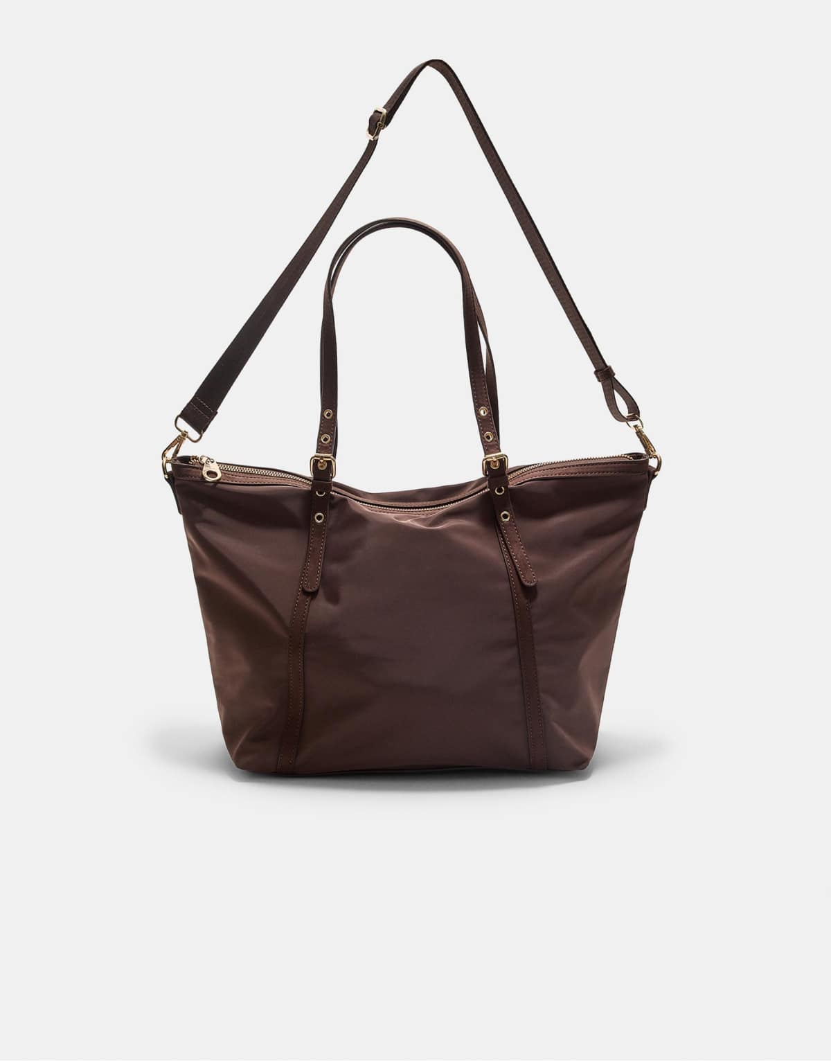 Stradivarius Contrast shopper bag in brown