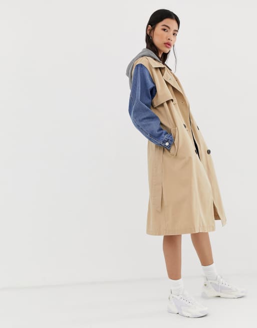 Stradivarius hooded mac clearance
