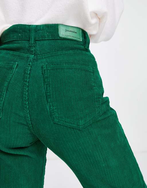 Green cord hot sale pants