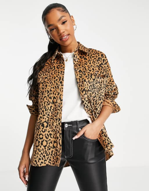 Leopard print shirt clearance jacket