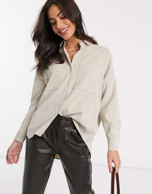 stradivarius corduroy shirt
