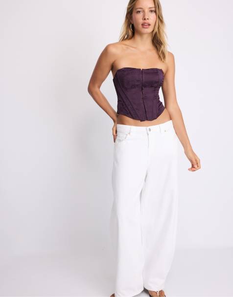 Stradivarius corset à lacets violet - view 1