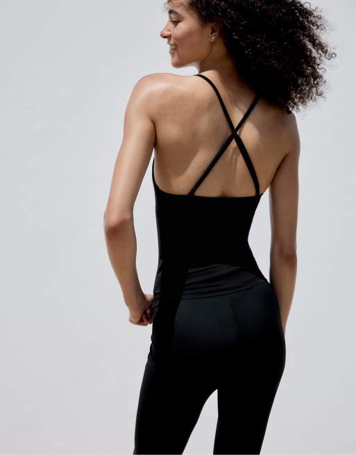 Stradivarius Corset-detail top in black, 2 of 3