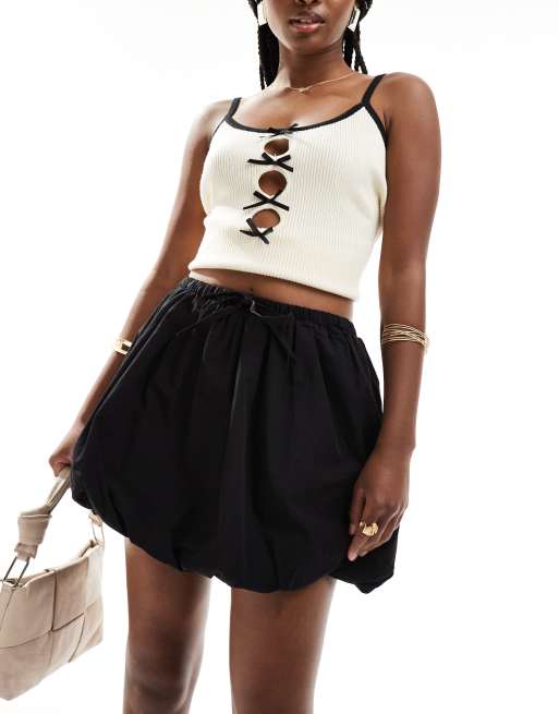 Black and white striped bubble skirt best sale