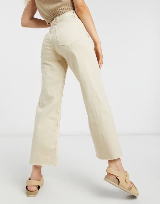 Beige wide leg store jeans