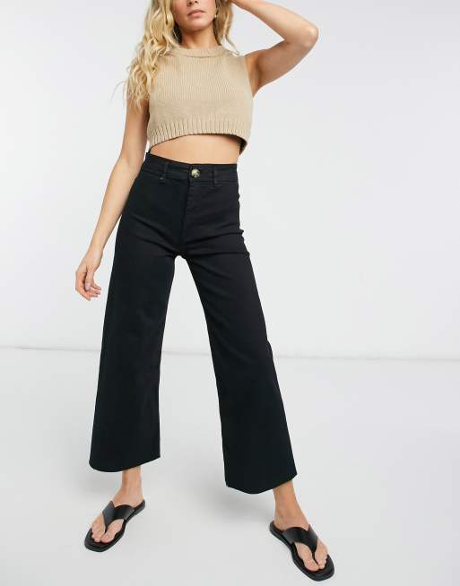 Wide Leg Cropped Jeans