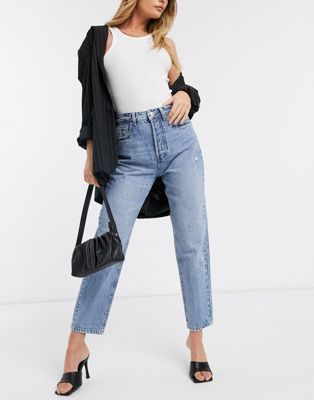 Zara mom-fit jeans WOMEN FASHION Jeans Worn-in Black 38                  EU discount 60% 