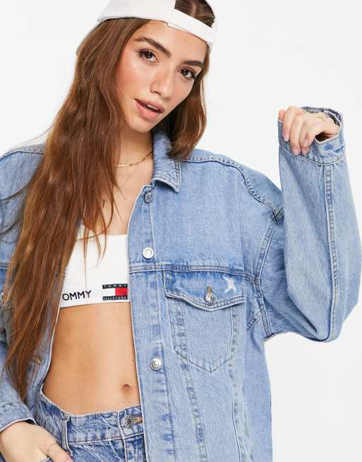 Stradivarius oversized hotsell denim jacket