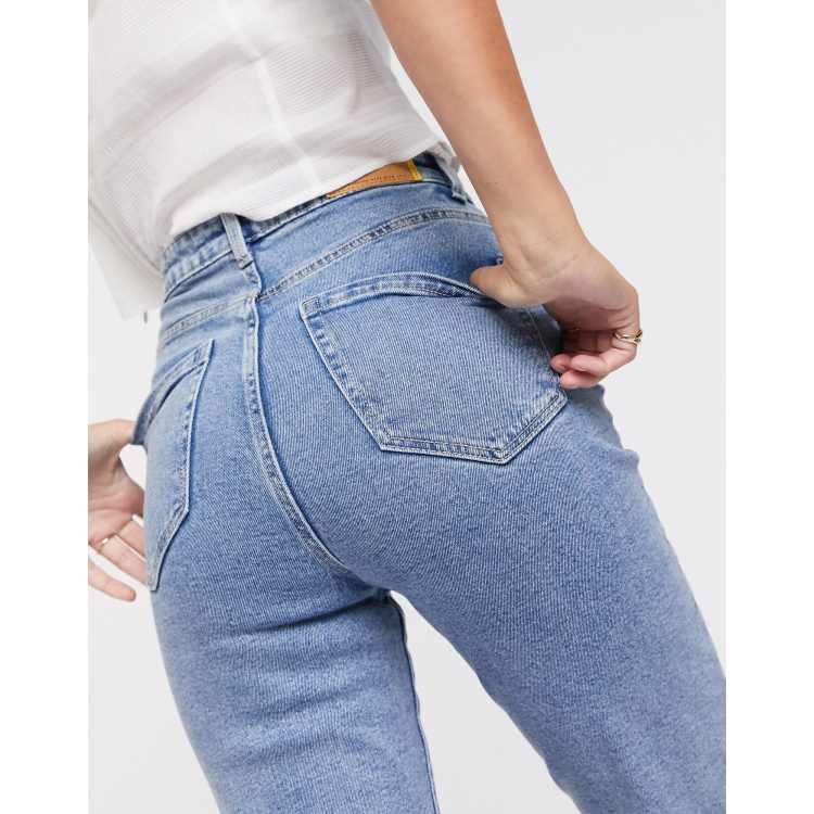 slim mom jean with stretch in washed blue - MBLUE | ASOS