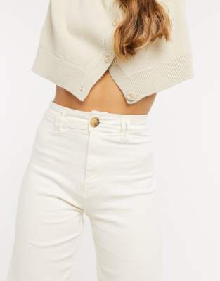 wide leg cream jeans