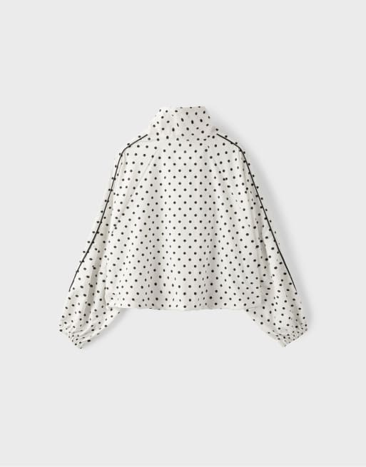 Stradivarius coupe-vent court à pois écru, 7 de 7