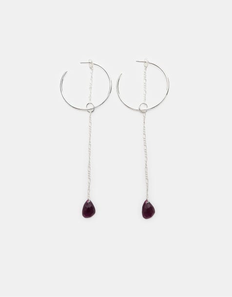 Stradivarius - Créoles à perles - Gris - view 1