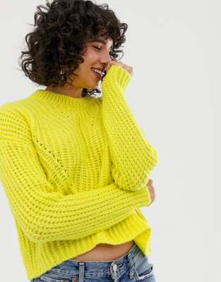 Stradivarius crew neck neon sweater | ASOS