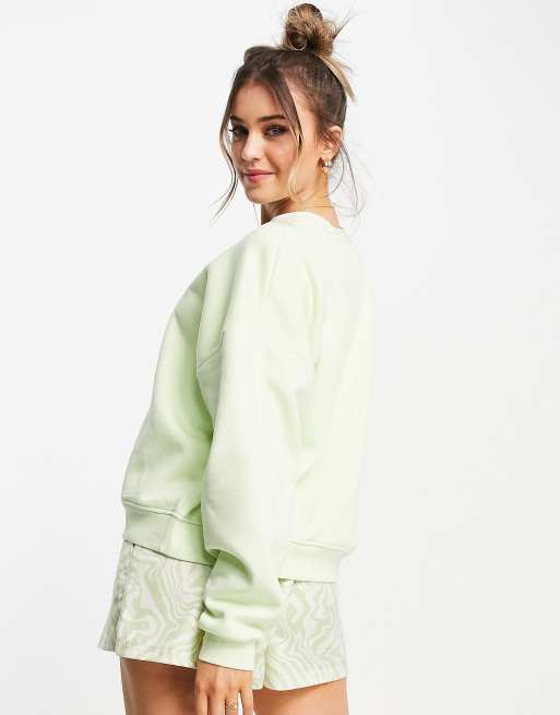 Stradivarius crew neck sweatshirt in apple green