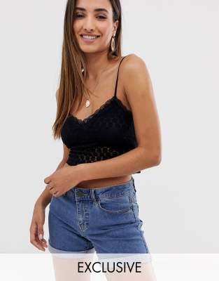 black crochet crop top