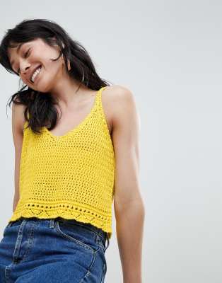 stradivarius crochet top