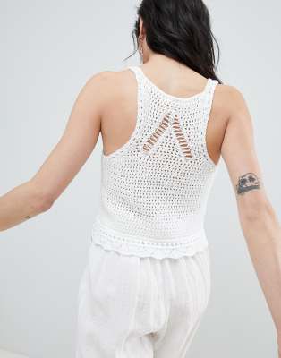 stradivarius crochet top