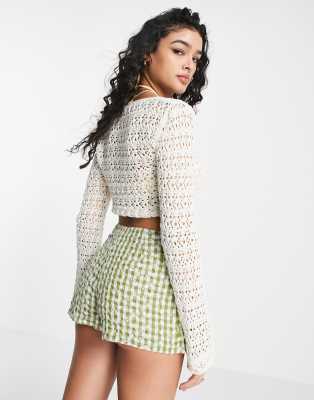 stradivarius crochet cardigan