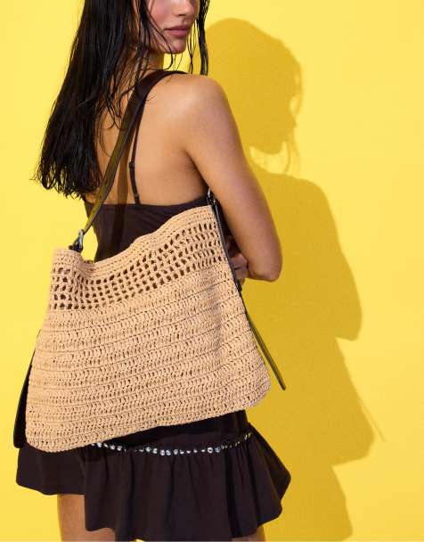 Stradivarius Crochet shoulder bag in ecru - view 1