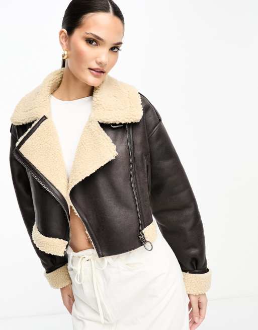 Aviator shop jacket cropped