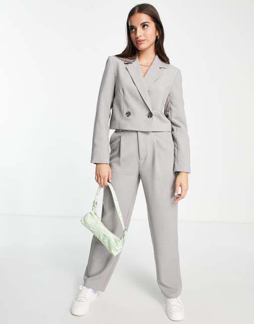 Grey hotsell cropped blazer