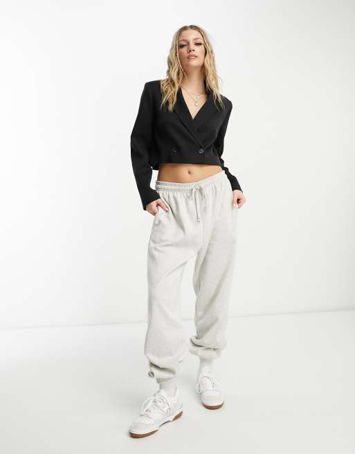 Stradivarius - Cropped blazer i sort , 4 af 4