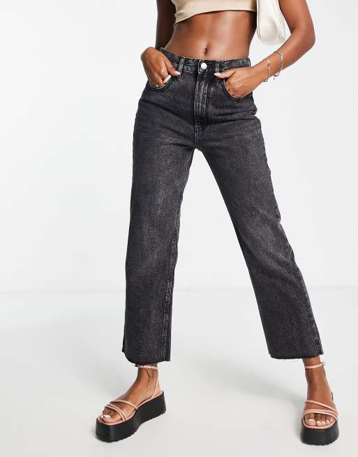 Straight leg hotsell cut off jeans