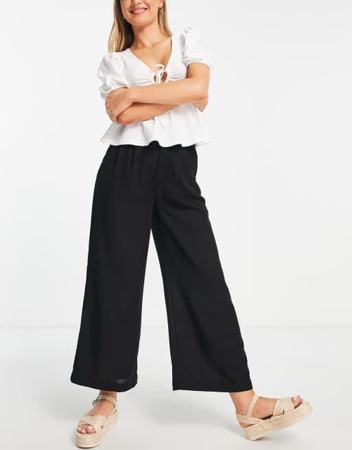 Wide leg on sale linen crop pants