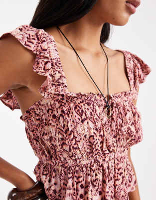 Stradivarius Cropped Milkmaid Top In Multi
