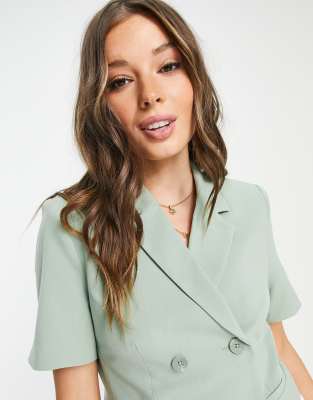 sage cropped blazer