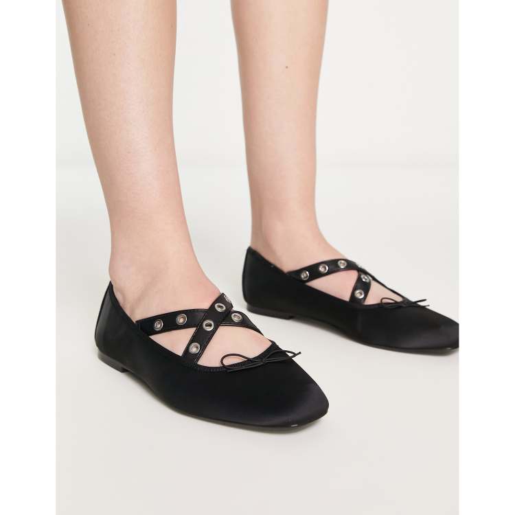 Flat black best sale ballet pumps