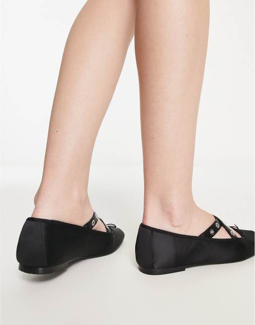 Ballet flats with cross straps sale