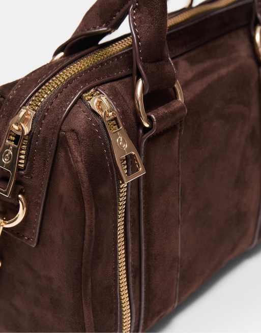 Stradivarius Crossbody bag with zip details in brown, 3 of 3