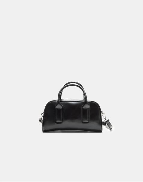 Stradivarius Crossbody bowling bag in black - view 1