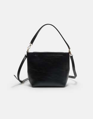 Stradivarius - Crossbody-Bucket-Bag in Schwarz