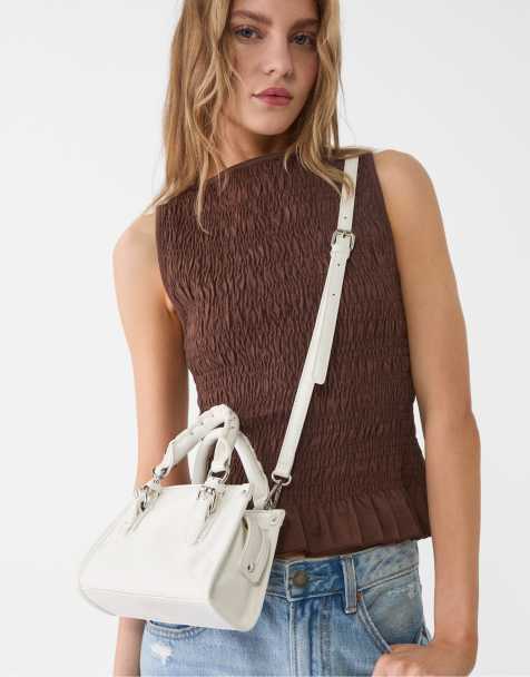 Stradivarius - Crossbody tas met gevlochten bandjes in wit - view 1