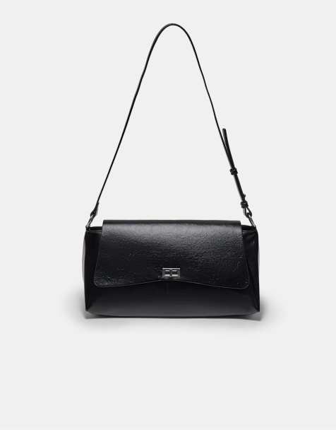 Stradivarius - Crossbody tas met grote flap in zwart - view 1