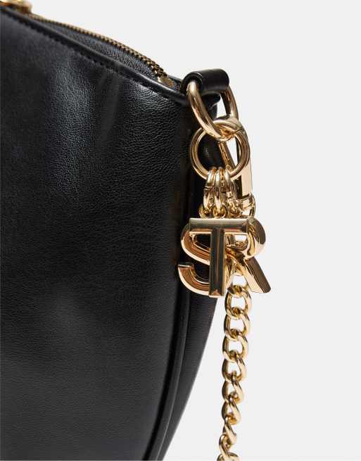 Stradivarius - Crossbody tas met metalen handvat in zwart, 2 van 4