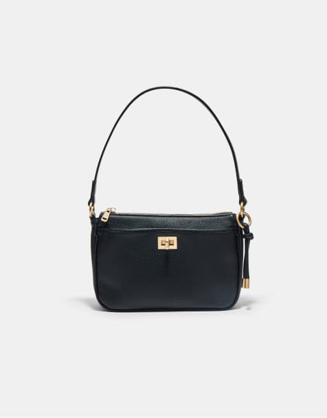 Stradivarius Crossbody-Umhängetasche mit Verschluss in Schwarz - view 1